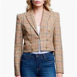 Elie Tahari Wool Blend Houndstooth Blazer